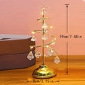 Lampada albero di Natale a spirale dorata in ferro con luci LED calde e cristalli - Albero in ferro dorato luce calda piccolo