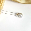 Collier goutte d'argent avec pendentif trèfle en zircone cubique sur une chaîne fine - Collier Goutte d'Eau Papillon Zirconia Blanc Argent