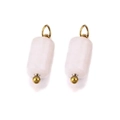 Vintage waterproof stainless steel pendant with white natural stone cylinder - White Pink