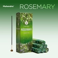 Mahendra Rosemary incense sticks pack with small bundles on a green background - Rosemary