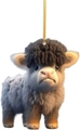 Vache des Highlands grise et duveteuse (Style Quatre)