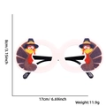 Funny Thanksgiving turkey party glasses with white frame and pilgrim hat turkey decor - 2 Side Turkeys Style