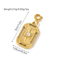 Golden rectangular ripple pendant necklace with white pearl inlay and 2.5g lightweight design - Pendant (Rectangle White Mother of Pearl Style 14)