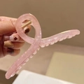 Pince à cheveux 15cm rose translucide en acrylique avec ressort en métal robuste - 15CM / Rose