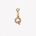 18K gold plated stainless steel letter Q pendant with white pearls and spring clasp - Letter Q