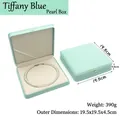 Écrin à bijoux en cuir PU bleu Tiffany pour colliers et bracelets, 19,5x19,5x4,5cm - Boîte à Perles / Rose bonbon