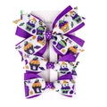 Set di 3 fiocchi per capelli per Halloween in nastro grosgrain viola con motivi festivi - 1# Fantasma Viola Set da 3 Pezzi