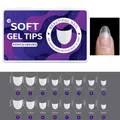 Short matte almond soft gel nail tips size chart with 16 sizes and 420 pieces total - 420pcs Frosted Traceless 15 Sizes Nail Tips-16