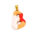 18k gold plated stainless steel letter B pendant with colorful enamel for DIY jewelry - Sp640g-b (single Pendant)