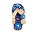 Dunkelblauer Flip-Flop-Anhänger mit Emaille-Auge, Goldbeschichtung und Zirkonia - M916513-Blue Dunkelblauer Pantoffel-Anhänger