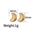 Golden crescent moon earrings with hammered texture finish measuring 4mm by 6mm - Gold Crescent