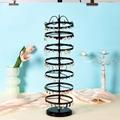 Black rotating jewelry organizer with seven tiers for hanging earrings and accessories - 7 Layers Black 300 Holes