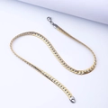Collana a catena cubana piatta bicolore oro e argento in acciaio inossidabile - Stile NK Sbalzato / 5.0mm / Bicolore (Oro e Argento) / 50