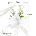 Eleganter weißer Orchideen-Handgelenk-Corsage mit Organzaband für Hochzeitsfeiern - Phalaenopsis Orchidee Handgelenk Corsage