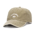Vintage washed khaki baseball cap with white CALIFORNIA 1987 embroidery - Khaki
