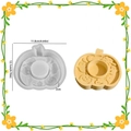 Halloween pumpkin silicone molds with ghost and RIP patterns in yellow and white - Pumpkin Candle Holder