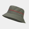 Detail of army green bucket hat showing red stripe and metal ventilation eyelets - One Size / Army Green