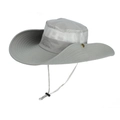Cappello da sole grigio a tesa larga con rete traspirante e cinturino regolabile - Grigio chiaro