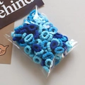 Lot d'élastiques à cheveux en peluche bleue avec matière en éponge à haute élasticité - Chouchou Fleur Bleue