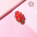 DIY 3D red strawberry resin accessory for cream glue phone case and handmade jewelry - with Hook / Fruit