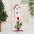 Red and white wooden Welcome birdhouse with pine needles and winter berry decorations - YH23X088 White Birdhouse