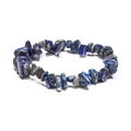 Detailed view of handmade irregular blue natural stone chip beads bracelet for women - Lapis Lazuli