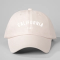Cappellino vintage rosa California 1991 con cinturino regolabile e visiera curva - Regolabile / Beige