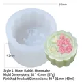 Molde de silicona para mooncake con diseño de conejo para repostería artesanal - Estilo Conejo Lunar 1 YB-70