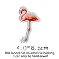 Pink flamingo cartoon animal embroidery patch, hand-sewn applique measuring 4.0 x 6.5 cm - Style S-Hand-sewn Gradient Flamingo