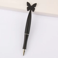 Sleek black butterfly-shaped ballpoint pen with a 3D wing design and silver metal tip - Butterfly / Black