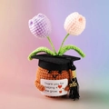 Handmade crochet tulip graduation gift with 2025 cap and thank you card detail - Graduation Cap Tulip Purple