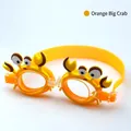 Big orange crab style kids swimming goggles with yellow silicone strap and cartoon frame - Orange Big Crab