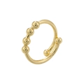 Anello ritorto placcato oro minimalista con sei perline lucide su sfondo bianco - Stile Decorativo con Perline / Oro