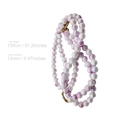 Iridescent lavender pearl phone lanyard with gold metal ring clasp, 130cm long - Fantasy Pink Purple