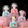 Luminous cartoon character crystal ball ornaments with glowing liquid and glitter base - 2539# (lights + Snowflakes)