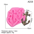 Pink silicone mold for anchor design with sample for DIY fondant and chocolate baking - 1# Anchor / Pink