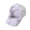 Detail der Tie-Dye Baseballkappe mit atmungsaktivem Netzrücken und verstellbarem Riemen - Kindergröße (52cm Einstellbar) / Tie-Dye Weißgrau