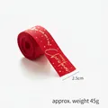 Rouleau de ruban gros-grain rouge de Noël avec imprimé doré et motifs d'étoiles - 2.5 Rouge Dorure Renne Lettres (6 Yards)
