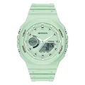 Mint green waterproof sports watch with dual digital analog display and rubber strap - Matcha Green