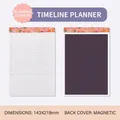 Blocco note magnetico floreale con timeline 6:00-21:00 e sezione per note - Stile Magnetico Floreale Arancione