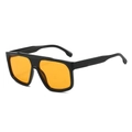Gafas de sol oversize negras con lentes naranjas de estilo futurista para exterior - Montura Negra Lentes Amarillas