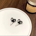 Par de horquillas de tijera en negro y plata, pinzas de pelo creativas para mujer - Tijeras - Juego de 2 uds