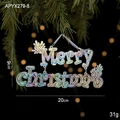Iridescent Merry Christmas acrylic ornament with snowflake details for tree decoration - Merry Christmas Sign
