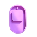Purple oval silicone mold with rectangular groove for DIY quicksand tag and resin crafts - Oval (1)