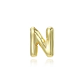 Detailed view of polished 18K gold plated letter N pendant with smooth glossy finish - Letter N (Pendant)