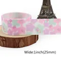 Kawaii cartoon star and moon printed grosgrain ribbon for DIY crafts, 1 inch 25mm width - Macaron Star Moon Pattern (15)