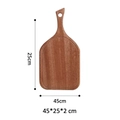 Ebony wood cutting board with handle and hanging hole, size 45x25x2 cm with natural grain - Steak Board 45*25*2cm