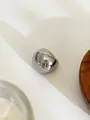 Stil B klobiger polierter Silberkuppelring aus hochwertigem wasserfestem Titanstahl - US 8 / Stil B / Silber