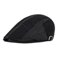 Béret bicolore noir et gris foncé pour hommes avec broderie latérale et boucle réglable - Réglable / Noir