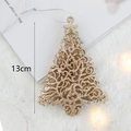 Glittery gold cutout Christmas tree ornament with star top and hanging rope, 13cm height - Christmas Tree